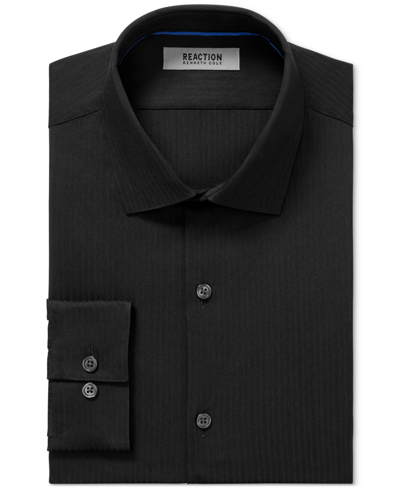 Kenneth Cole Reaction Men's Techni-cole Slim Fit Flex Stretch Dress Shirt In Black