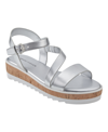 Marc Fisher Women's Grandie Treaded Flatform Wedge Sandals In Silver - Manmade