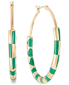 ON 34TH GOLD-TONE MEDIUM COLOR ACCENT HOOP EARRINGS, 1.55", CREATED FOR MACY'S
