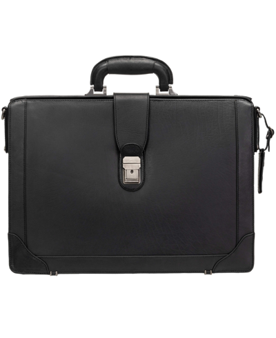 Mancini Men's Buffalo Luxurious Litigator Briefcase Pocket For 17.3" Laptop In Black