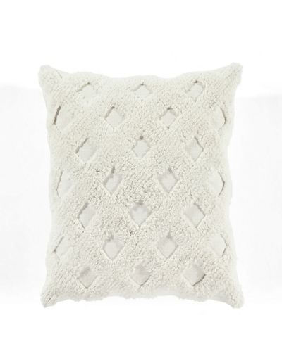 Lush Decor Tufted Diagonal Decorative Pillow, 20" X 20" In White