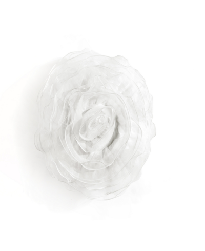 Lush Decor Ruffle Layer Flower Decorative Pillow, 17" Round In White