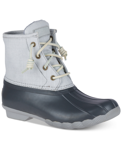 Sperry Women's Saltwater Waterproof Duck Boots, Created For Macy's In Grey,grey