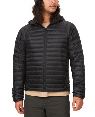 Marmot Men's Hype Quilted Full-zip Hooded Down Jacket In Black