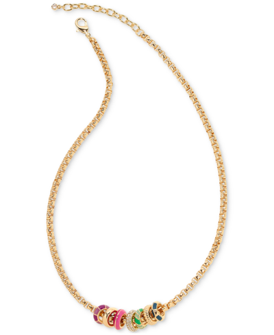 On 34th Gold-tone Crystal & Color Bead Strand Necklace, 18" + 2" Extender, Created For Macy's In Multi