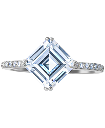 Giani Bernini Cubic Zirconia Asscher-cut Solitaire Ring In Sterling Silver, Created For Macy's In Blue