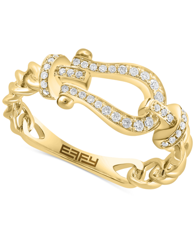 Effy Collection Effy Diamond Horseshoe Buckle Ring (1/6 Ct. T.w.) In 14k Gold
