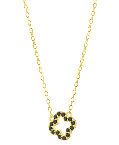Giani Bernini Simulated Black Spinel Open Clover Pendant Necklace (1/2 Ct. T.w.) In 18k Gold-plated Sterling Silve