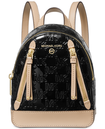Michael Kors Michael  Logo Extra Small Convertible Messenger Backpack In Black