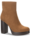 Sun + Stone Tiannaa Womens Faux Suede Round Toe Booties In Bran Micro