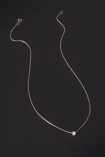 Anthropologie Single Floating Diamond Necklace In Gold