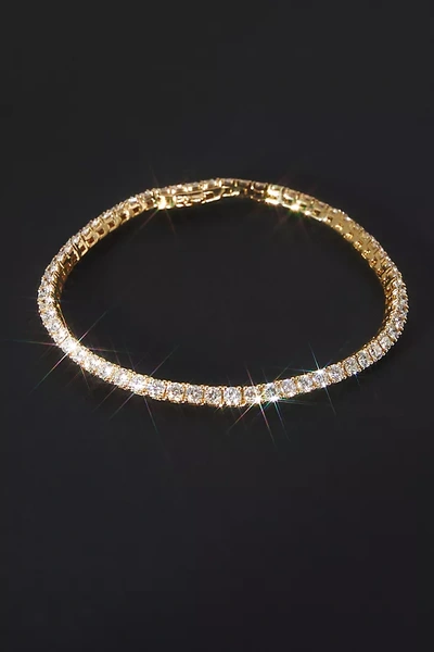 Anthropologie Classic Diamond Tennis Bracelet In Gold