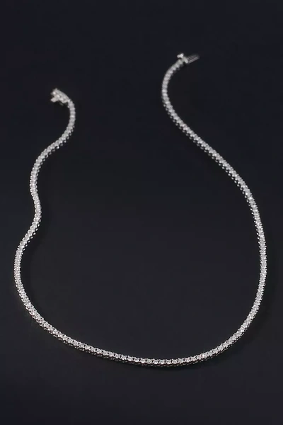 Anthropologie Classic 4-prong Diamond Necklace In Silver