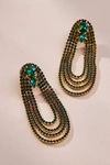 Deepa Gurnani Eliana Crystal Loop Earrings In Green