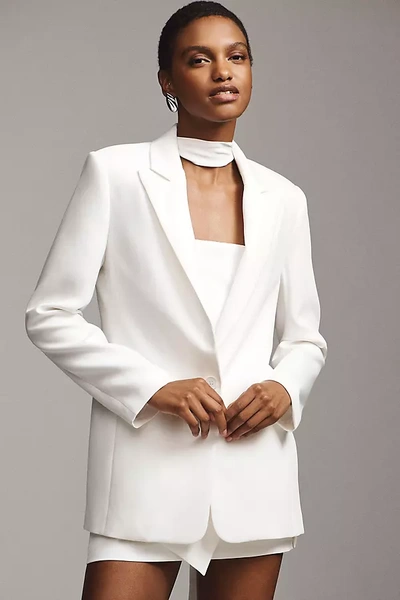 Endless Rose Single-breasted Blazer Jacket In White