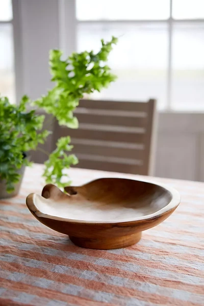 Terrain Footed Teak Root Serving Bowl