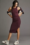Michael Stars Wren Ribbed Midi Dress In Purple