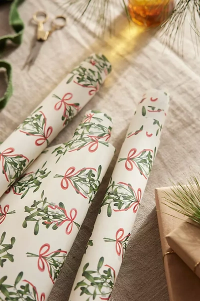 Terrain Mistletoe Wrapping Paper Sheets, Set Of 3 In Multi
