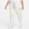 Nike Women's  Sportswear Tech Fleece Mid-rise Jogger Pants (plus Size) In Pale Ivory/black