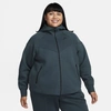 Nike Womens  Plus Tech Fleece Wr Fz Hoodie In Deep Jungle/black