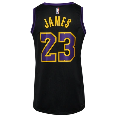 Nike Mens Lebron James  Lakers Mnk Dri-fit Swingman City Edition Jersey In Black