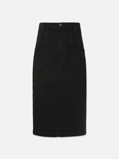 Frame The High Waisted Seamed Skirt In Black