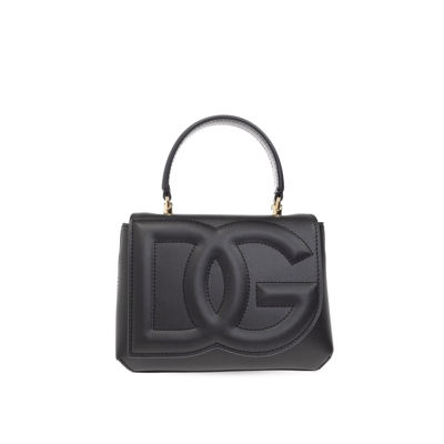 Dolce & Gabbana Logo-embossed Leather Tote Bag In Black