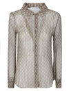 Marine Serre Moon Diamant Silk Crepon Button Up Blouse Clothing In Bg20