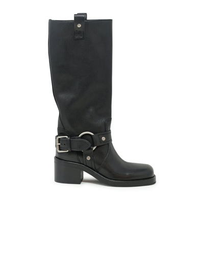 Ash Black Leather Boots