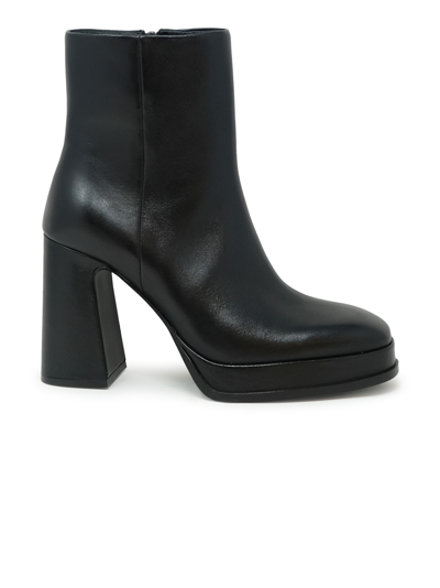 Ash Black Leather Ankle Boots