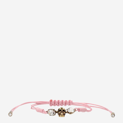 Alexander Mcqueen Adjustable Skull Bracelet In Pink