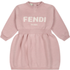 FENDI PINK DRESS FOR BABY GIRL WITH LOGO
