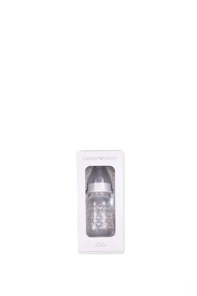 Emporio Armani Kids' Small Bottle With Logo Print In White