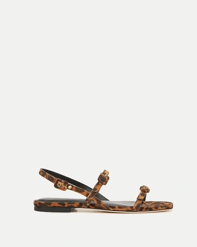 Veronica Beard Women's Malinda Leopard Leather Sandals