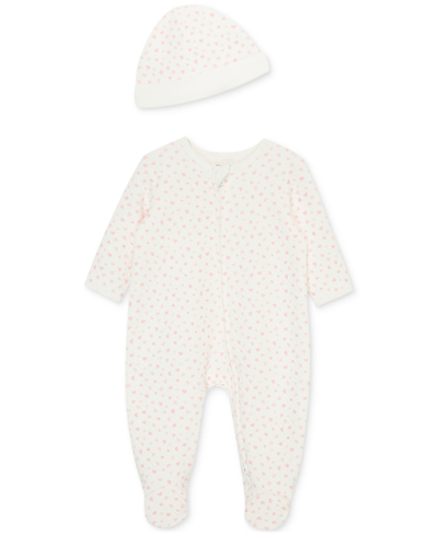 Little Me Baby Boy Or Baby Girl Quilt Footed Coverall And Hat, 2 Piece Set In Charms-pink