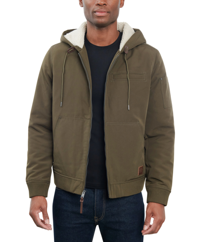 Lucky Brand Men's Fleece-lined Zip-front Hooded Jacket In Olive