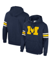 Colosseum Navy Michigan Wolverines Saluting Pullover Hoodie In Navy
