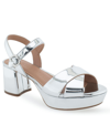 Aerosoles Cosmos Suede Sandal In Silver - Leather