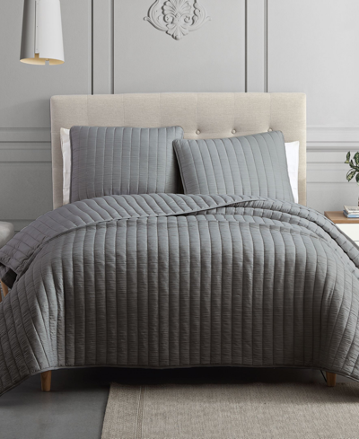 Riverbrook Home Moonstone 3 Piece Full/queen Coverlet Set In Dark Gray