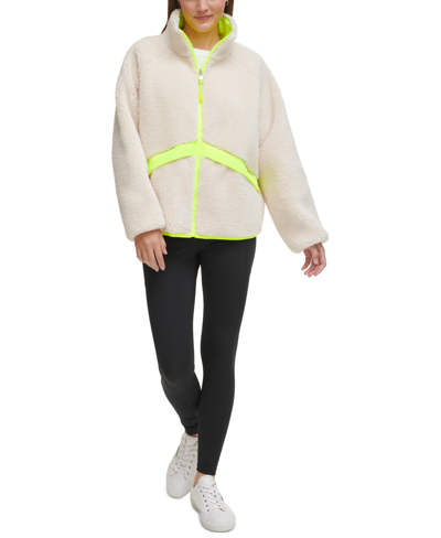 Calvin Klein Performance Women's Reversible Sherpa Jacket In Chalk Safe
