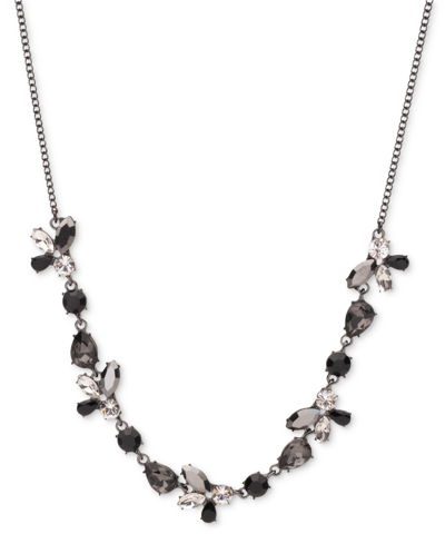 Givenchy Crystal Frontal Necklace, 16" + 3" Extender In Jet