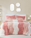 INTELLIGENT DESIGN CASSIE OMBRE SHAGGY FAUX FUR 3 PIECE COMFORTER SET, FULL/QUEEN