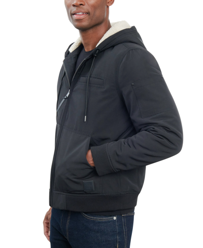 Lucky Brand Men's Fleece-lined Zip-front Hooded Jacket In Black