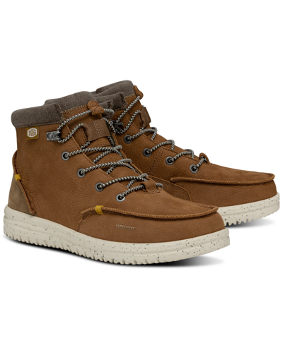 Hey Dude Men's Bradley Leather Casual Boots From Finish Line In Cognac