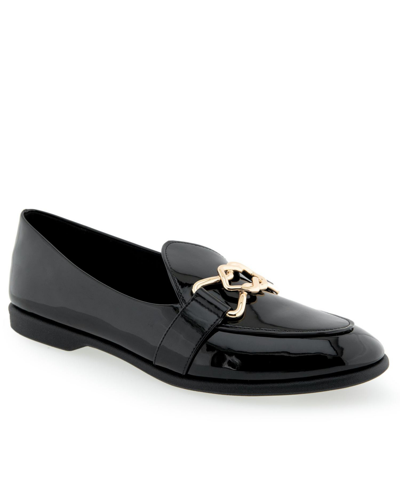 Aerosoles Praia Tailored-loafer In Black Patent Faux Leather