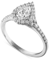 ALETHEA CERTIFIED DIAMOND PEAR HALO ENGAGEMENT RING (1 CT. T.W.) IN 14K WHITE GOLD FEATURING DIAMONDS FROM D