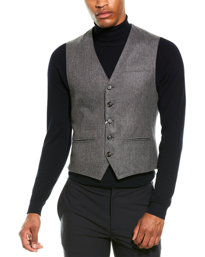 Brunello Cucinelli Wool & Silk-blend Vest In Grey
