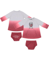 Colosseum Newborn And Infant Girls  Gray, Crimson Distressed Alabama Crimson Tide Hand In Hand Ombre In Gray,crimson