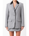 Grey Lab Women's Wool Oversize Blazer In Grey,black
