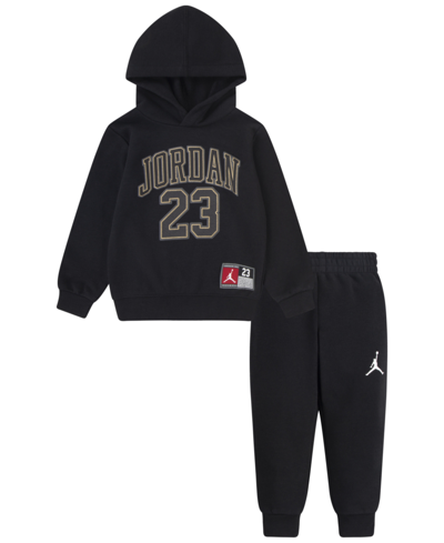 Jordan Kids' Little Boys Jersey Pack Pullover Hoodie And Jogger Pants Set In Black,gold